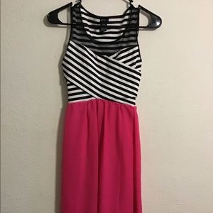 Zebra Stripes and Pink Dress